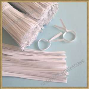  2000pcs 4 Paper WHITE Twist Ties