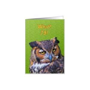  79th Birthday Card with Great Horned Owl Card Toys 