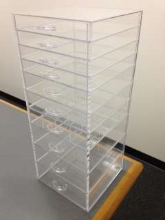 ACRYLIC LARGE CLEAR CUBE COSMETIC ORGANIZER WITH 10 DRAWERS  
