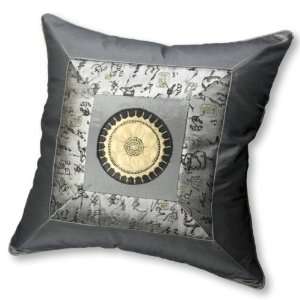  Silky Grey Decorative Embroidered Oriental Cushion Cover 