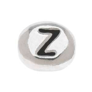  Pewter Lead Free Alphabet Oval Bead Letter Z 8mm /1 