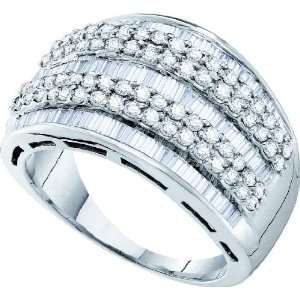  14k White Gold 1.30 Dwt Diamond Fashion Band Ring 