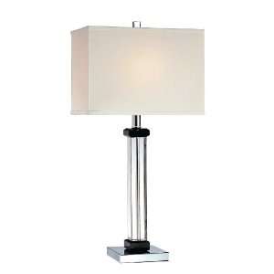 Lite Source LS 20685C/WHT Cara Table Lamp, Chrome And Crystal with 