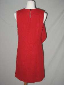 New Milly Nichole Bow Shift Dress Red Large 10 12 L  