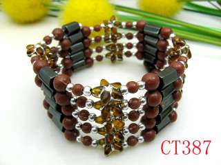 brown Beads Magnetic Hematite Bracelet/Necklace CT387  
