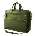 Bellerose Womens Green Tablet Faux Leather Briefcase