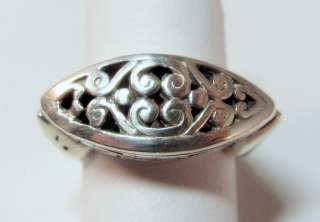   Estate Scroll Filigree Ring 925 Sterling Silver Size7 7.9 Grams  