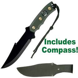 Tactical Survival Knife with Sheath and Compass  Overstock