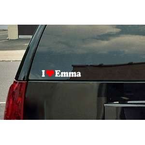 Love Emma Vinyl Decal   White with a red heart