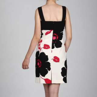 Jessica Howard Womens Black/Pink Floral Bodice Detail Dress 