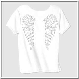 Rhinestones Cherub Angel Wings WOMENS SHIRTS S XL,2X,3X  