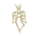Icz Stonez 18k Gold over Silver Cubic Zirconia Angel Necklace Today 