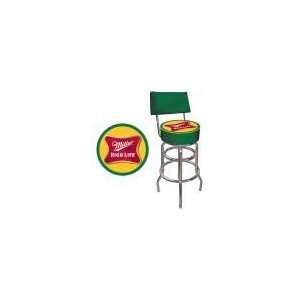  Miller High Life Padded Bar Stool with Back: Home 