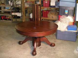 antique federal mahogany dining table huge claw feet  