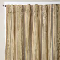 Silk Striped Taffeta Curtain Panel (India)  Overstock