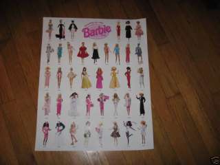 Growing up with Barbie Doll Poster 1997 LOOK  