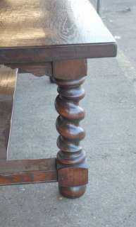 English Rustic Refectory Table With Barley Twist Legs  