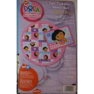  Dora the Explorer 3 Piece Toddler Sheet Set