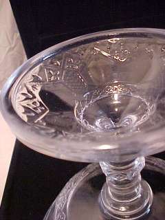 ANTIQUE PRESSED GLASS COMPOTE w/LID CANDY DISH c.1880  