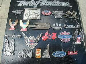 21 vintage harley davidson pin biker motorcycle big lot cast iron 1970 