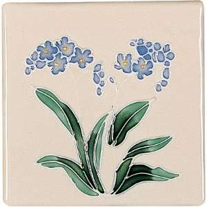   Style Floral Garland Clematis 4 x 4 Woodland Forgetmenot Ceramic Tile