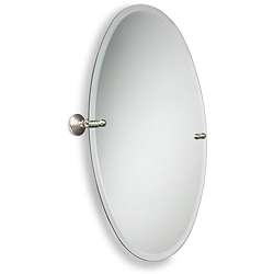 Oval Bathroom Tilt Wall Mirror with Beveled Edge  