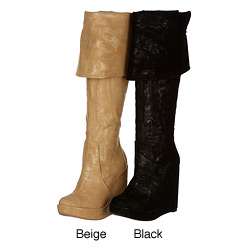 Enigma Womens BD575 Over the knee Wedge Boots  