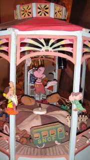 ANTIQUE MICKEY MOUSE 7 DWARFS FRENCH TOY CAROUSEL MERRY GO ROUND 
