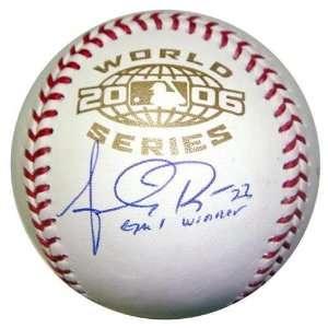   St. Louis Cardinals 2006 World Series Logo Baseball w/ Game 1 Winner