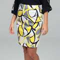 Evan Picone Womens Bright Yellow Abstract Skirt Was $41 