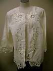   Unique Rayon Embroidered and Cutwork Lace Jacket, Natural, O/S  