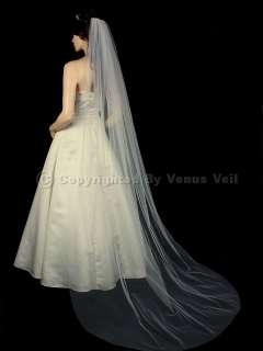 1T Ivory Bridal Wedding Chapel Cut Edge Veil  