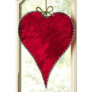  Large Stained Glass Heart Made in New England Scalloped 