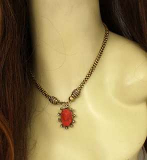   STUNNING 14K GOLD CARVED CORAL CAMEO & SEED PEAEL NECKLACE  