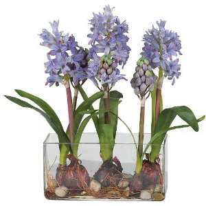 Hyacinth w/Rectangle Vase Silk Flower Arrangement:  Home 