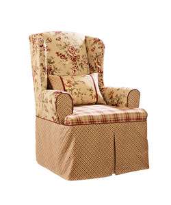 Lexington Taupe Washable Wing Chair Slipcover  