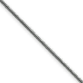 New 10k White Gold .80mm Round Snake 16 Chain Necklace  