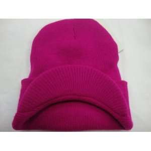  Beanie Cap Visor Hat Winter Hat hot Pink 
