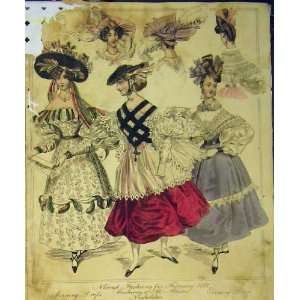 1831 Womens Fashion Costumes Evening Dresses Hat Colour:  