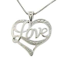 Sterling Silver Love Heart Necklace  Overstock