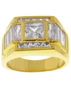 14k Gold Overlay Beau Diamond Simulant CZ Ring  