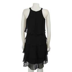 Fashions Womens Black Tulip Tiered Dress  Overstock