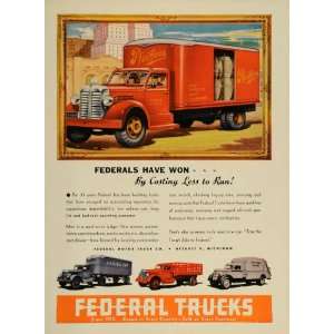  1947 Ad Federal Trucks Delivery Semi Dump Panel Detroit 
