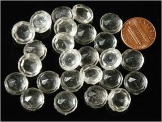 CZECH VTG FACETED CRYSTAL GLASS CABOCHONS STONES (24)  