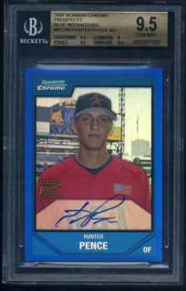 2007 Bowman Chrome Hunter Pence Rc Rookie Blue Refractor BGS 9.5 w/ 10 