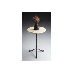 Cream Fossil Stone Pedestal Table by Butler 