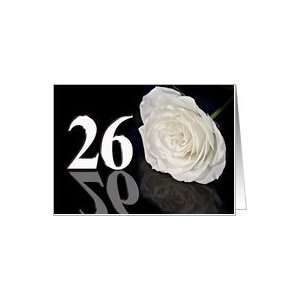  26th Birthday card with a white rose Card: Toys & Games