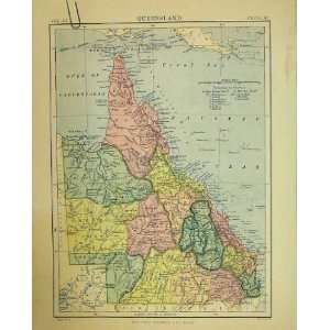  Map Queensland Australia Britannica Ninth Edition Print 
