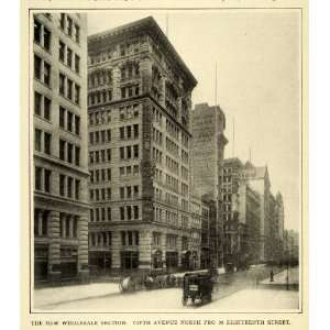  1907 Print New York City Wholesale District Fifth Ave 18th 