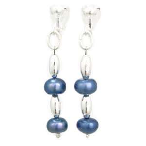 com AM0981clip   Unique Blue Freshwater Pearl Earrings by Dragonheart 